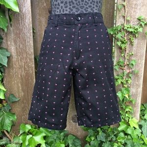 Public Record Black and Pink Flamingo Print Shorts